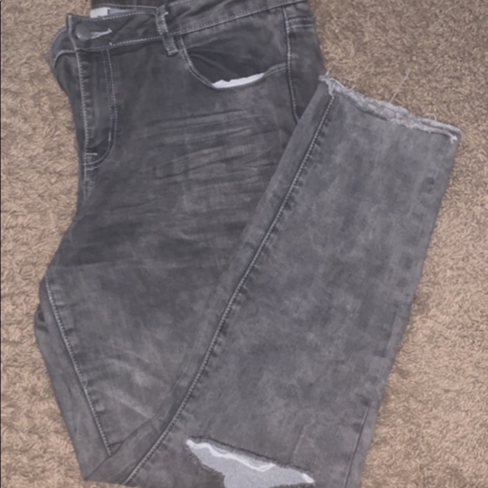 Refuge Distressed Acid Wash Jeans